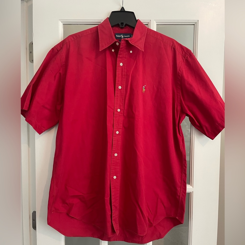 Ralph Lauren Men's Red Casual Button Down Shirt